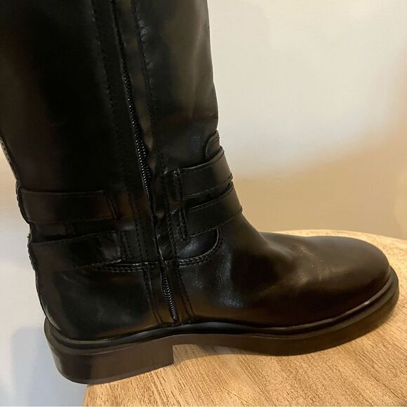 Sam Edelman Freda Knee High Black Leather Books, 6.5, buckles, Side Zipper NWOB - Picture 11 of 13